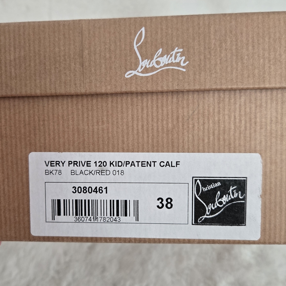 Very Prive Christian Louboutin Black Peep Toe Heels - Picture 10 of 11